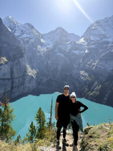 top of lake oeschinensee hike in switzerland