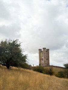 broadway tower of england on top of the hill on the cotswold way in england